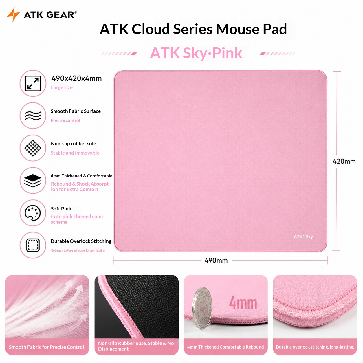 ATK Sky Pembe, Büyük Boy Oyun  - Pc Gaming Pink incelemesi ve fiyatı